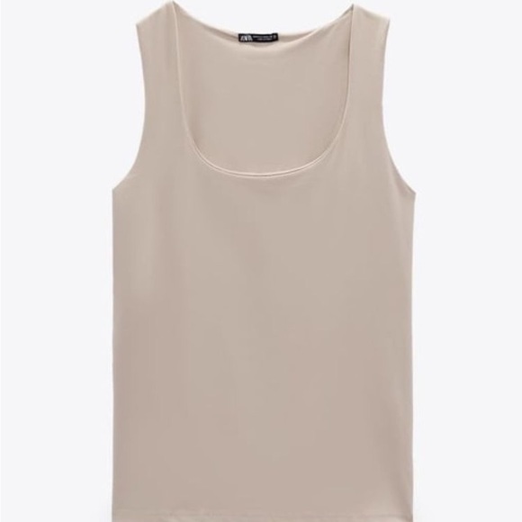ZARA Square-Neck Tank Top - Picture 2 of 4